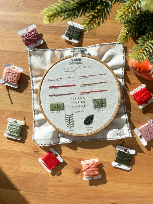 Stitch Sampler for Beginners Embroidery Pattern