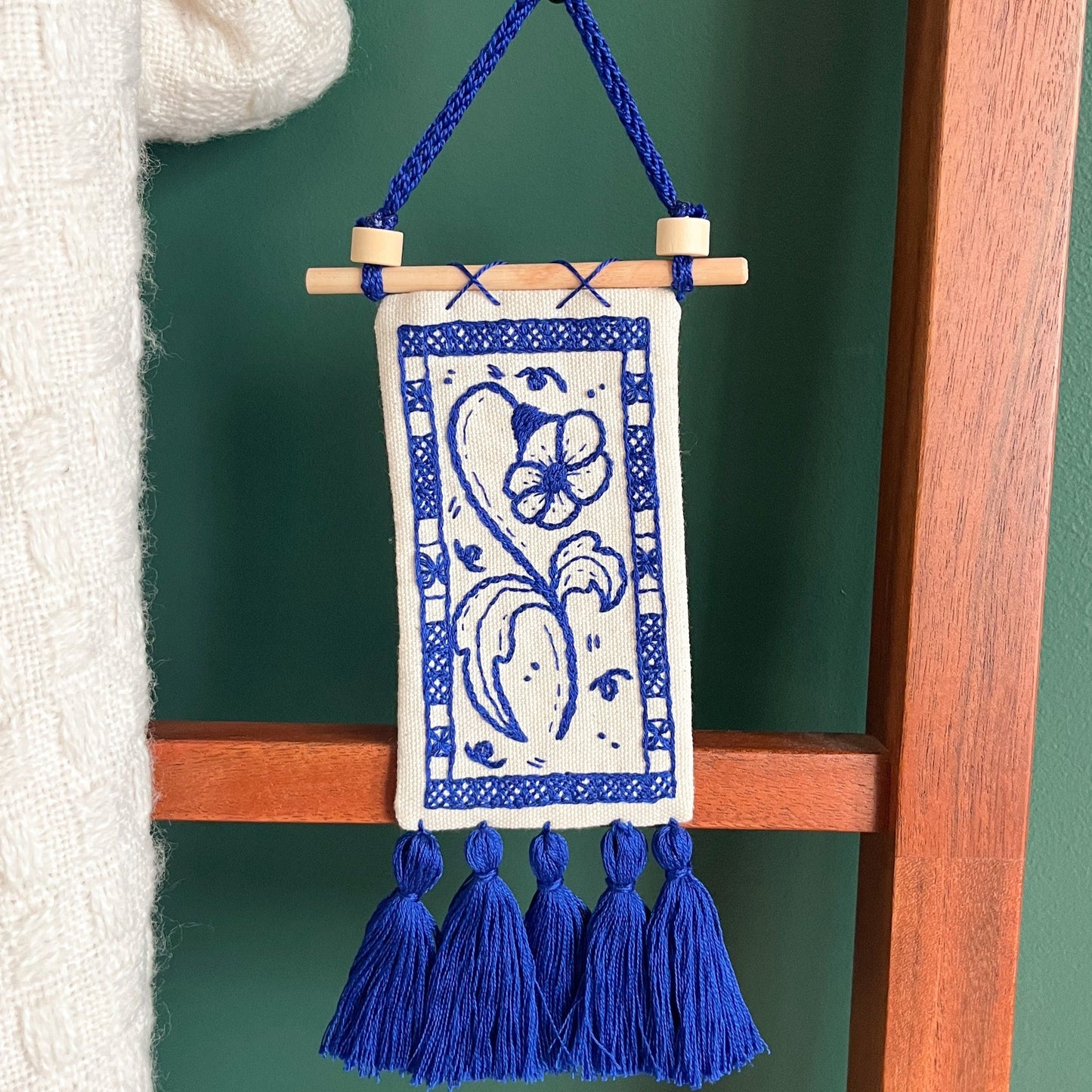 Day 9: Blue Embroidered Tapestry