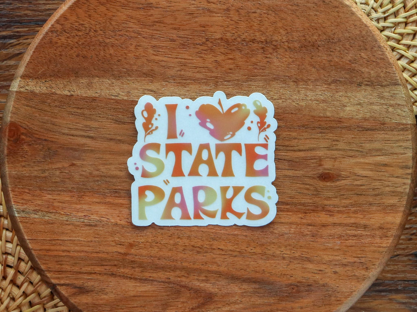 I Love State Parks clear sticker