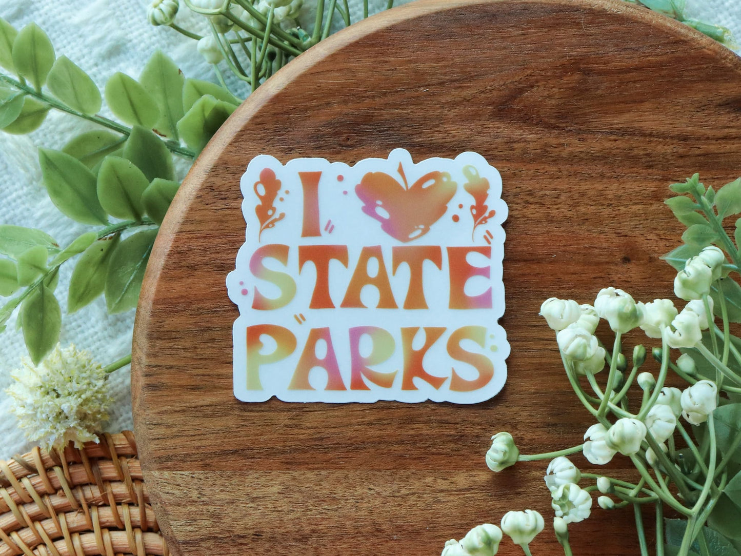 I Love State Parks clear sticker