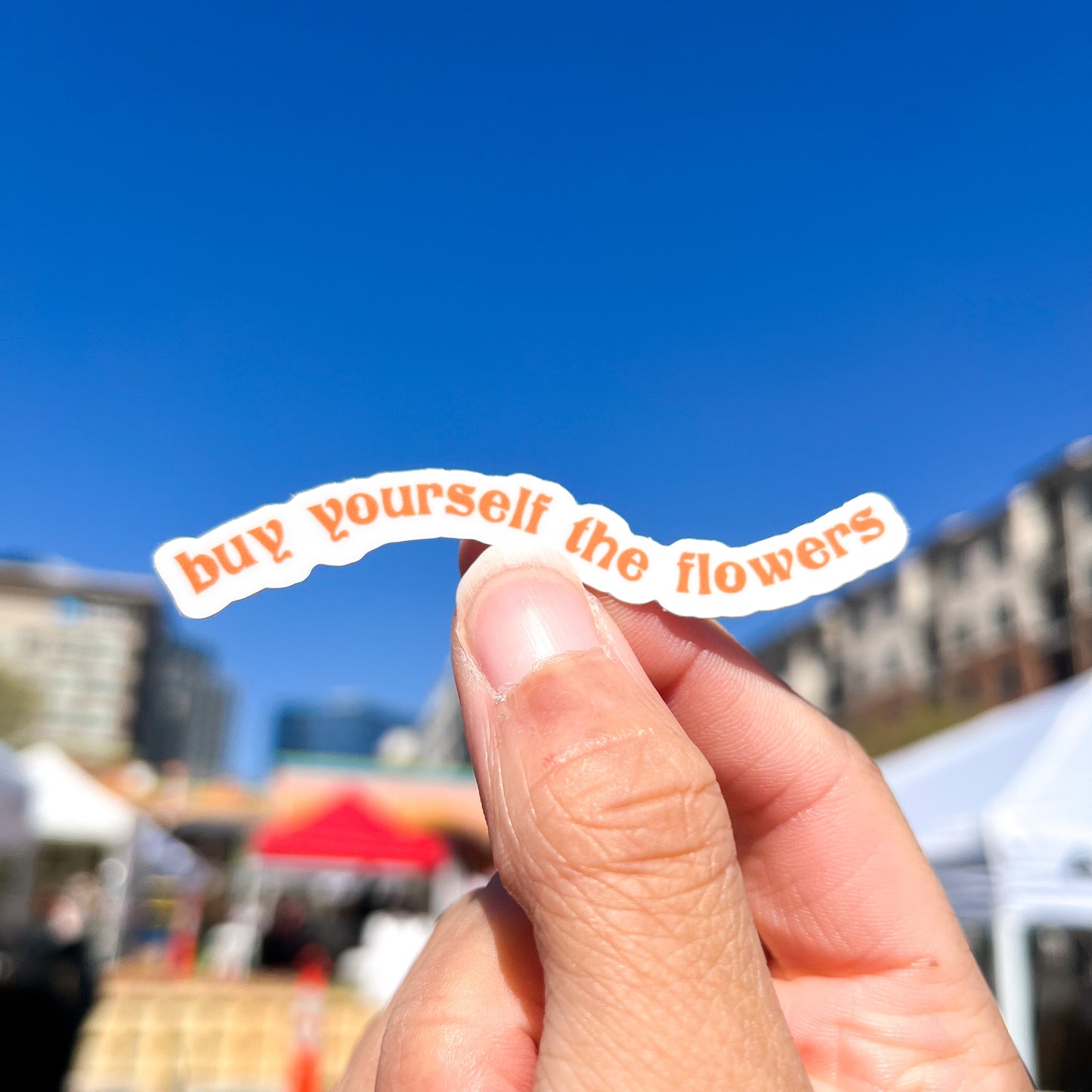 Buy Yourself the Flowers mini sticker